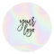 Modern chic holographic pastel rainbow brand logo