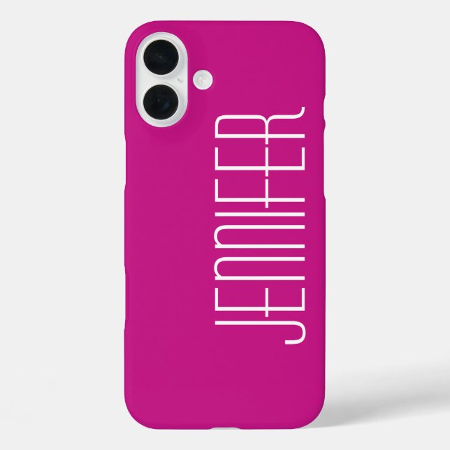 Modern Chic Hot Pink, Minimalist, Jumbo Name Case-Mate iPhone Case (Back)