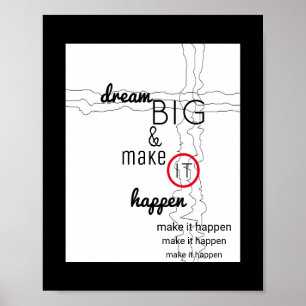 modern chic inspirational quote poster dream big