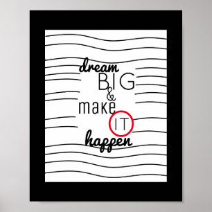 modern chic inspirational quote poster dream big