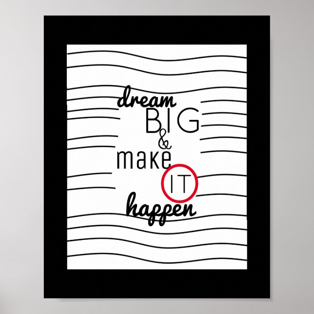 modern chic inspirational quote poster dream big (Front)