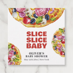 Modern Chic Italian Slice Slice Pizza Baby Shower Favour Tags