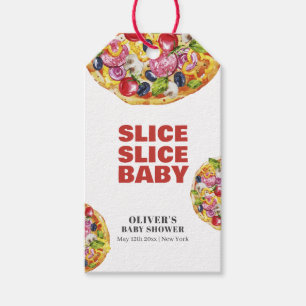 Modern Chic Italian Slice Slice Pizza Baby Shower Gift Tags
