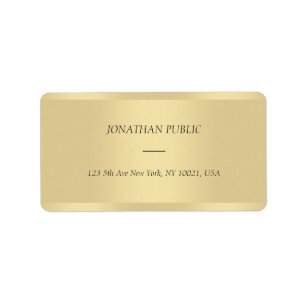 Modern Chic Italic Text Name Trendy Gold Address Label