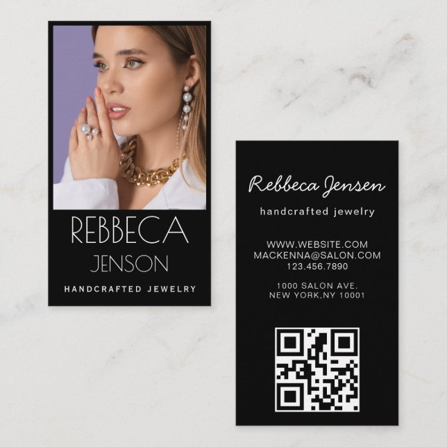 Modern Chic Jewelry Designer Business Card (Front/Back)