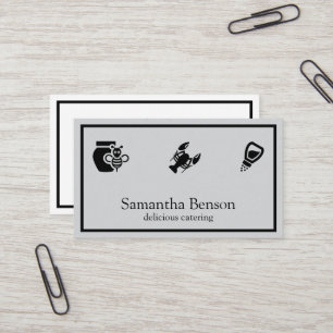 Modern Chic Kitchen Utensils Cooking and Catering Business Card