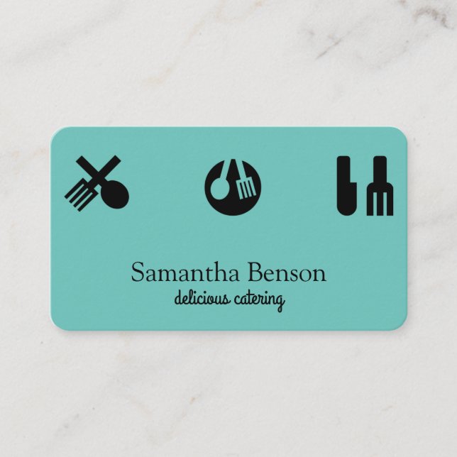 Modern Chic Kitchen Utensils Cooking and Catering  Business Card (Front)