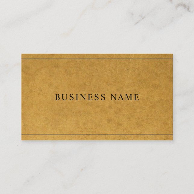 Modern Chic Kraft Paper Look Unique Company Business Card (Front)
