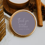 Modern Chic Lavender Purple Thank You Stickers<br><div class="desc">These modern chic lavender purple thank you stickers are perfect for a simple wedding reception. The minimal boho design features rustic unique and stylish bohemian typography in a pale light dusty purple colour. Personalise the sticker labels with your names, and the date. These stickers can be used for a wedding...</div>