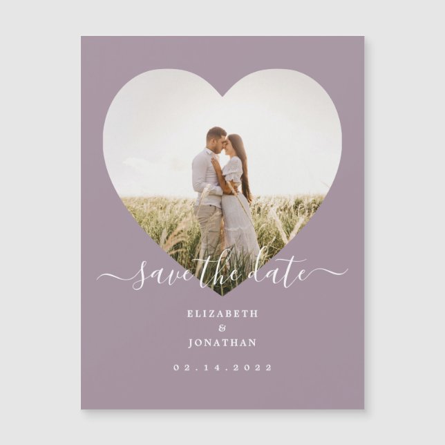 Modern Chic Lavender Wedding Photo Save The Date (Front)