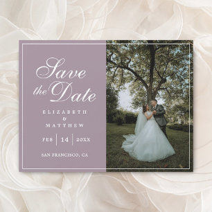 Modern Chic Lavender Wedding Photo Save The Date