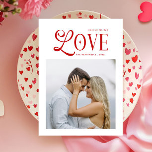 Modern Chic Love Photo Valentines Day  Holiday Card