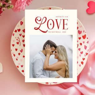 Modern Chic Love Photo Valentines Day  Holiday Card