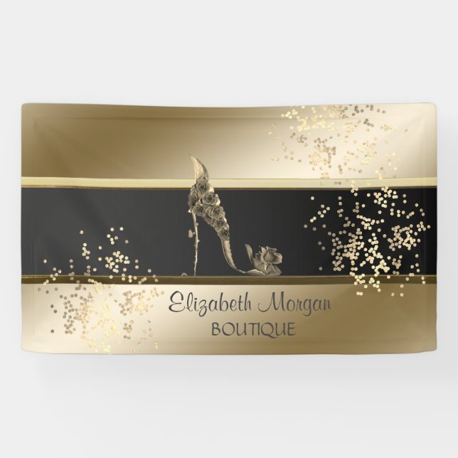 Modern Chic  ,Luminous, Floral High Heels Banner (Horizontal)