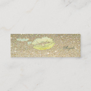 Modern Chic  Luxury Glittery-Lips Mini Business Card