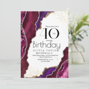  Modern Chic Marble 40th Birthday  Invitation