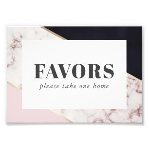 Modern Chic Marble Bridal Shower Favours Photo Print