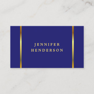 Modern chic midnight blue gold professional business card