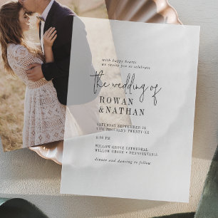 Modern Chic Minimal Black Simple Boho Wedding Vellum Invitations