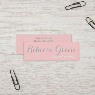 Modern Chic Minimalist Cosmetologist blush pink Mini Business Card