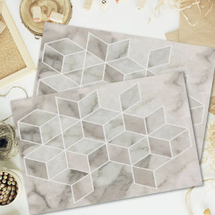 modern chic minimalist geometric white marble tissue paper