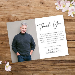 Modern Chic Minimalist Memorial Photo Thank You Ca Invitation