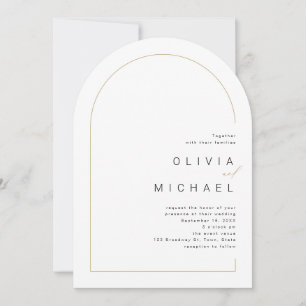 Modern chic minimalist photo arch wedding invitation