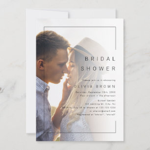 Modern chic minimalist photo bridal shower invitation