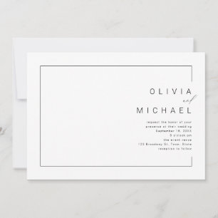 Modern chic minimalist photo wedding invitation