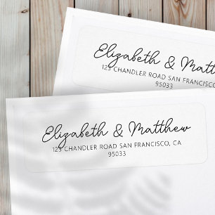 Modern Chic Minimalist Wedding Return Address Label