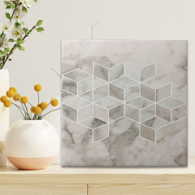 modern chic minimalist white marble geometric ceramic tile (modern chic minimalist white marble geometric ceramic tile)
