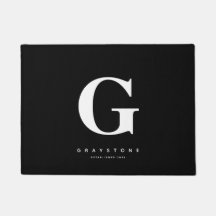 Modern Chic Monogram Name Black & White 