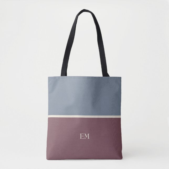 Modern Chic Monogrammed Tote Bag (Front)