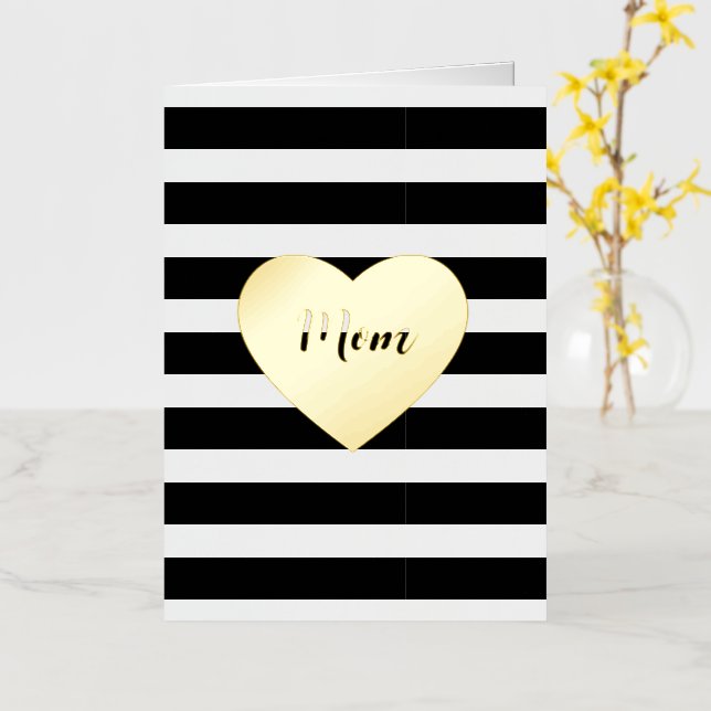 Modern Chic Mothers Day Foil Card (Yellow Flower)