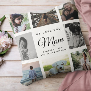 Modern Chic Mother's Day Mom 16 - Photo Collage Cushion