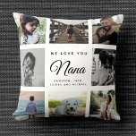 Modern Chic Mother's Day Nana Family Photo Collage Cushion<br><div class="desc">We love you,  Nana: For the Best grandma Ever in your life a modern,  trendy instagram family photo collage throw pillow with modern script typography and your personal name and message.</div>