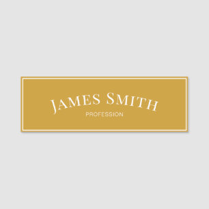 Modern Chic Mustard Yellow Minimalist Sleek Name Tag
