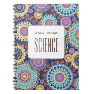 Modern Chic Navy Blue Simple Pattern Class Notebook