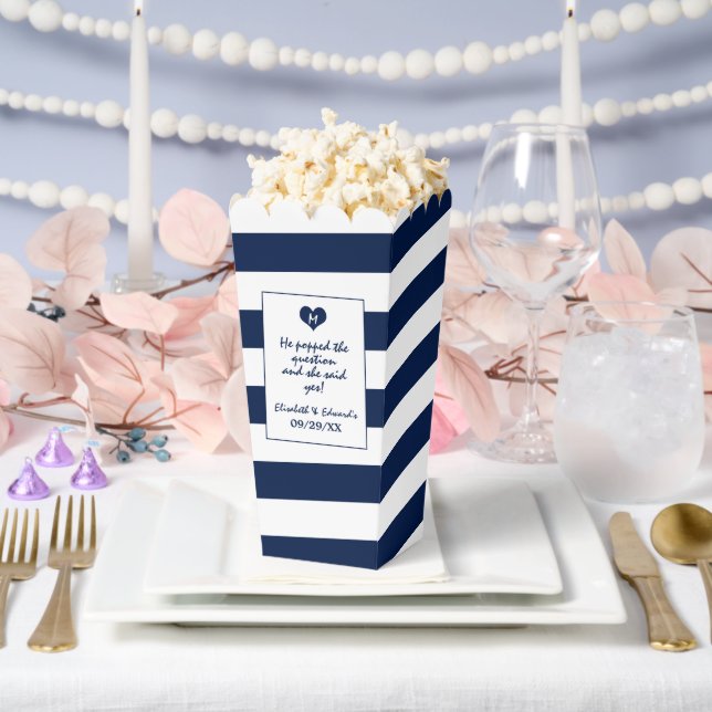 Modern Chic Navy Blue & White Wedding Favour Box (Wedding)