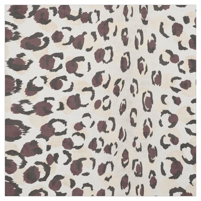 Modern chic neutral brown cheetah print pattern fabric (Swatch)