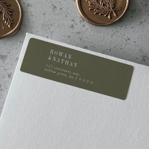 Modern Chic Olive Green Return Address Labels