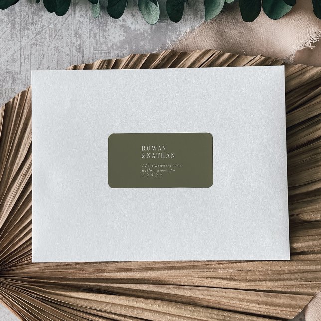Modern Chic Olive Green RSVP Address Labels (Creator Uploaded)