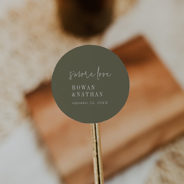 Modern Chic Olive Green S'more Love Stickers (Creator Uploaded)