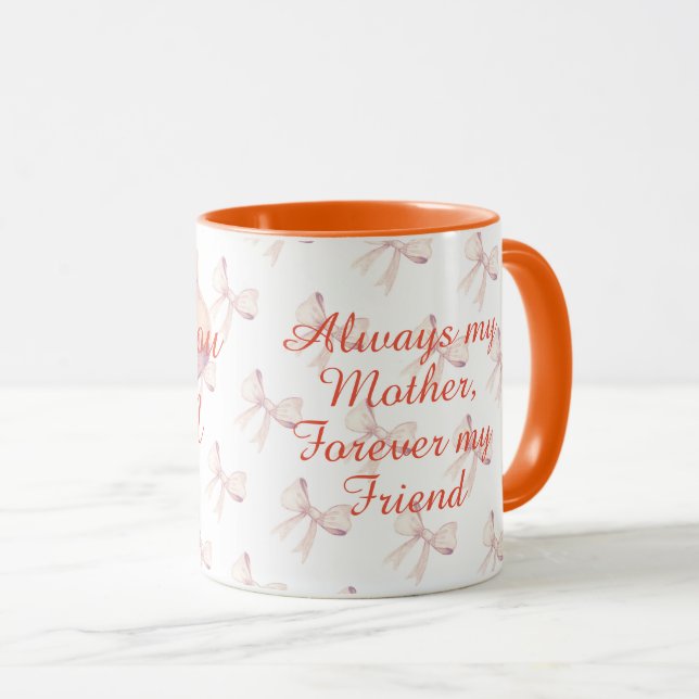 Modern Chic Orange Purple Love You Mum Mothers Day Mug (Front Right)