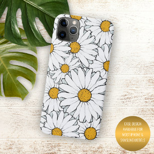 Modern Chic Ornate Daisy Floral Pattern Watercolor iPhone 15 Pro Max Case