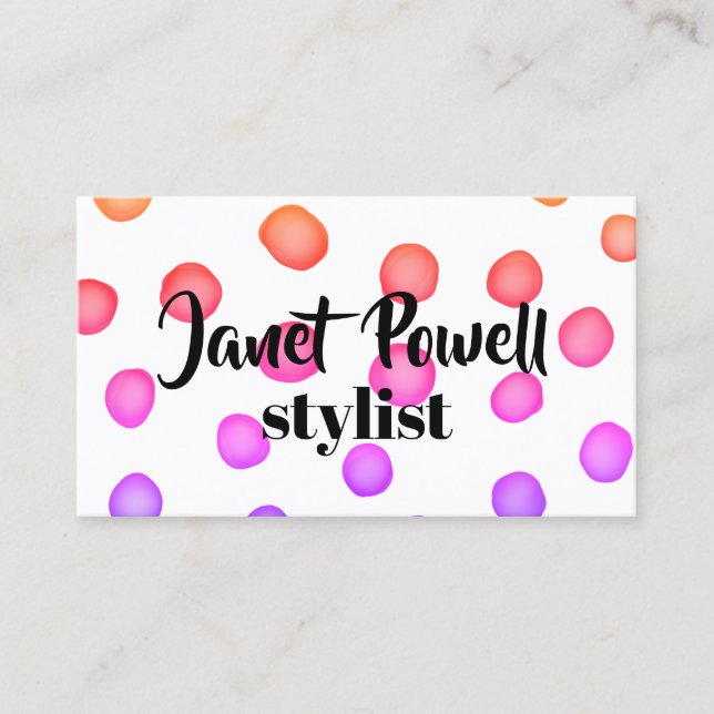 modern chic painter dots custom business cards (Front)