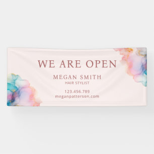 Modern Chic Pastel Alcohol Ink Banner