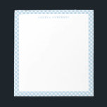 Modern Chic Pastel Dusty Blue Gingham Plaid Check Notepad<br><div class="desc">Modern Pastel Light Dusty Blue Gingham Plaid Check Notepad</div>