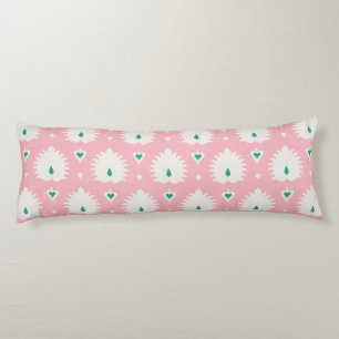Modern chic pastel pink green ikat pattern body cushion