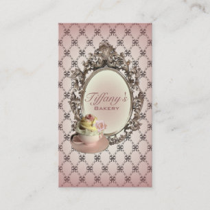 modern chic pastry chef bakery cupcake business card